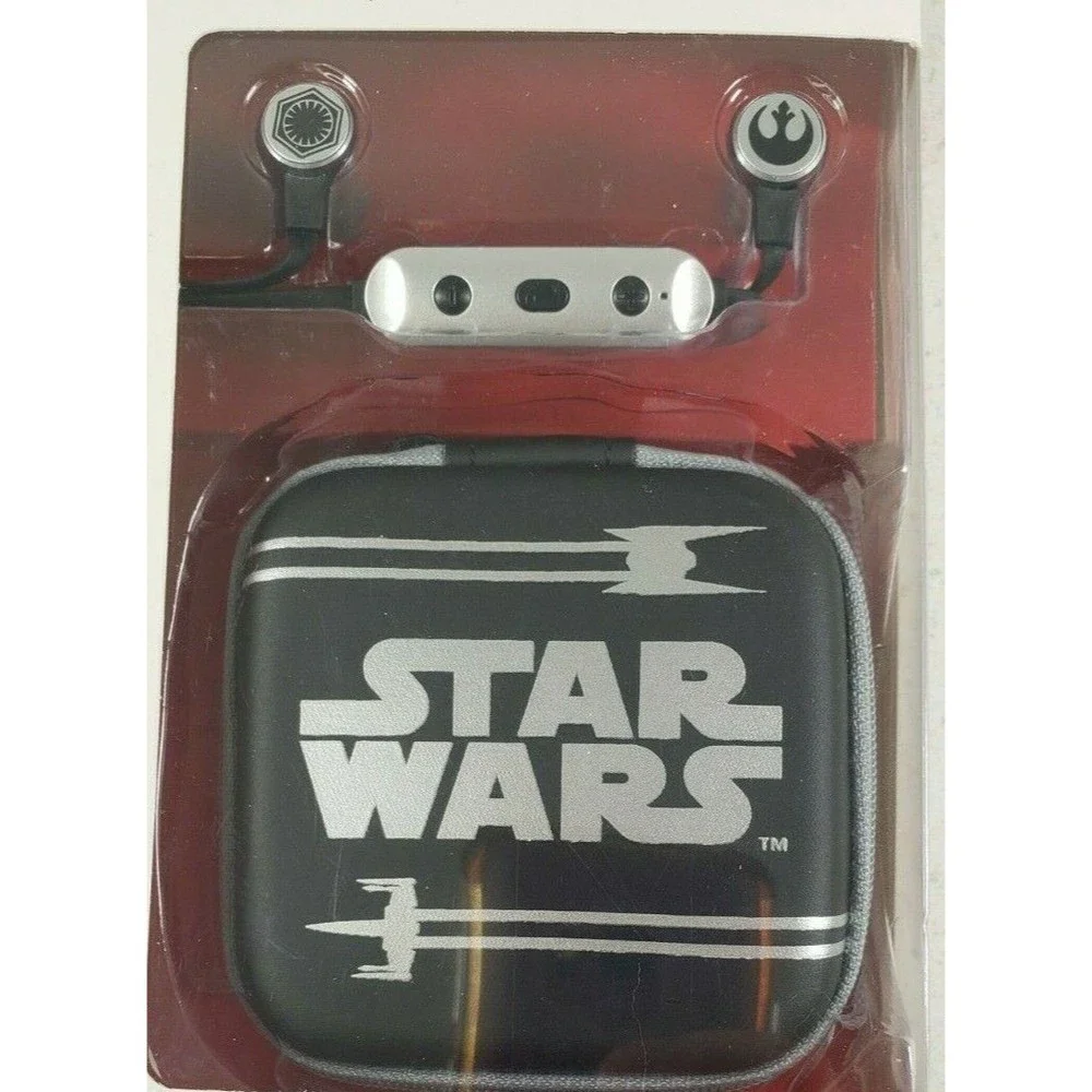 Star Wars LiB20FXv8 Bluetooth Earbuds Mic Remote Travel Case Black New Sealed